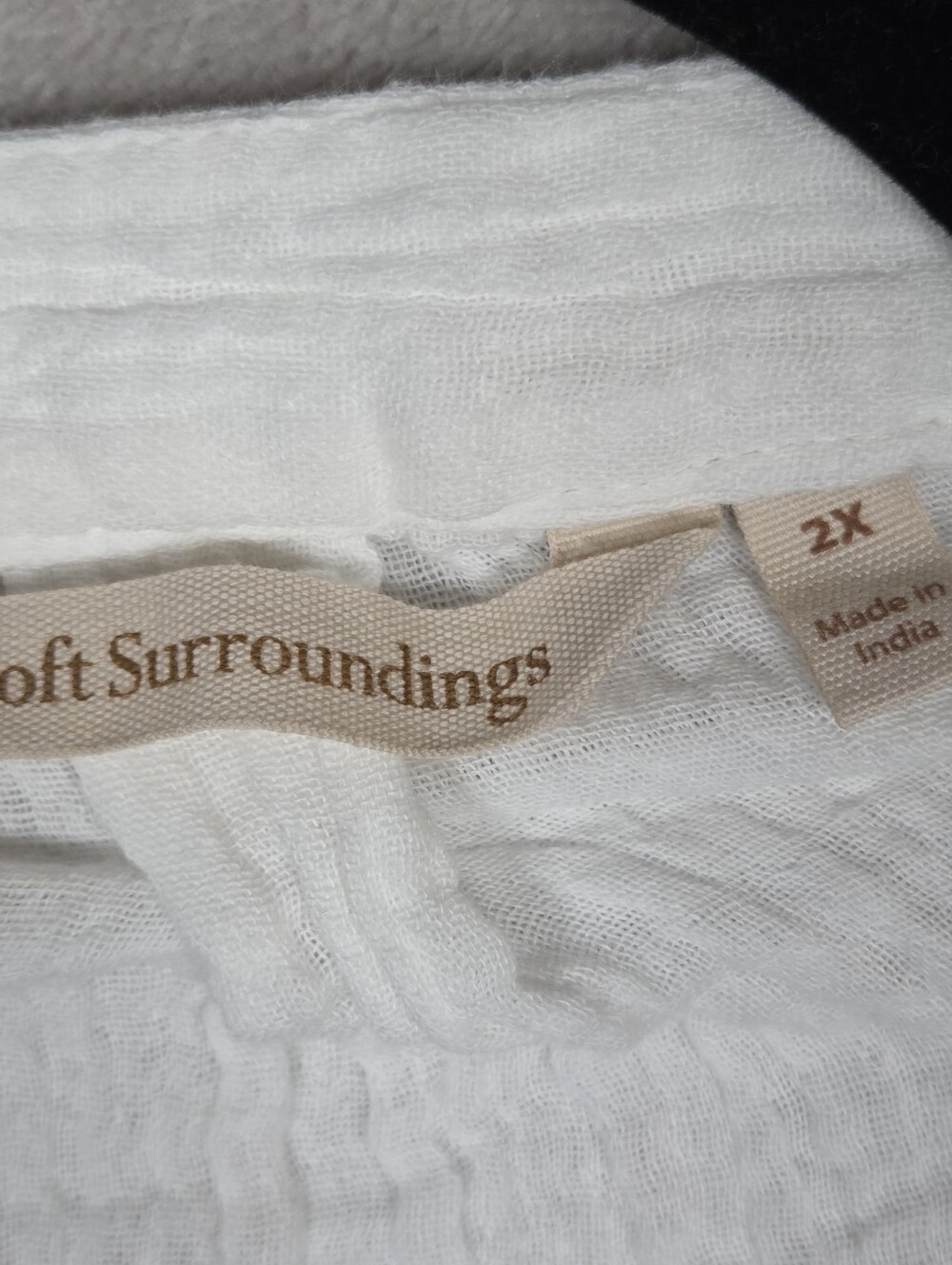 Soft Surroundings BEACH SIDE GAUZE TUNIC Blouse Button Tab Henley 2XL - Picture 8 of 8